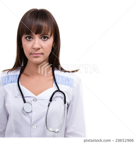 Portrait of a friendly female doctor with 28652906