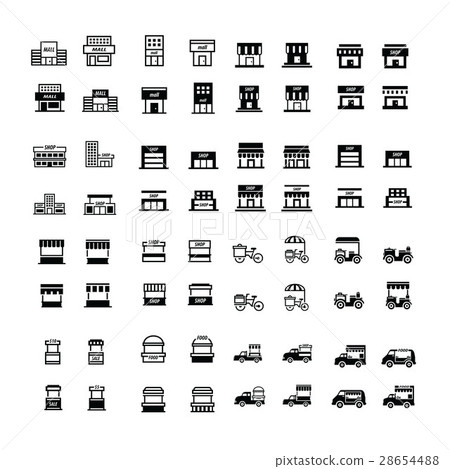 Store and shop icons 64 item 28654488