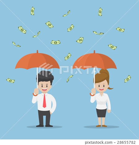 Businessman Holdung Umbrella Under the Money Rain Businessman Holdung Umbrella Under the Money Rain 28655782