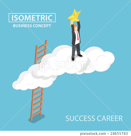 Businessman climbing up and reaching star 28655783