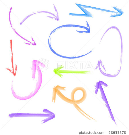 Set of VECTOR watercolor colored arrows Set of VECTOR watercolor colored arrows 28655878