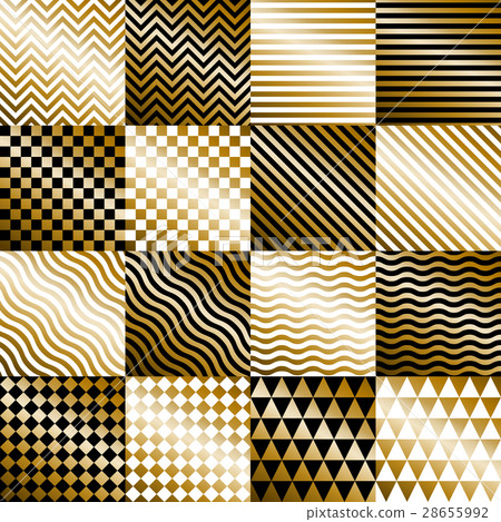Geometric gold backgrounds set vector Geometric gold backgrounds set vector 28655992