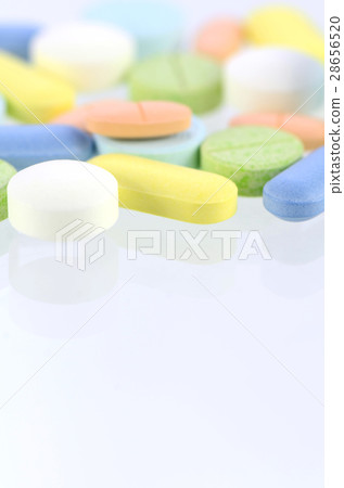 Pharmacy background, Medicine in pastel tone. 28656520