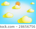 Clouds and sun on blue sky with textured,vector. 28656756