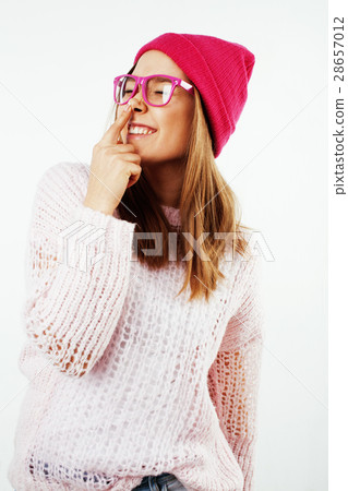 young pretty teenage hipster girl posing emotional 28657012