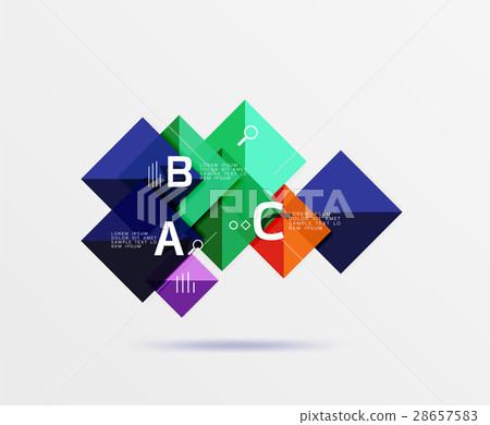 Modern flying square infographic 28657583