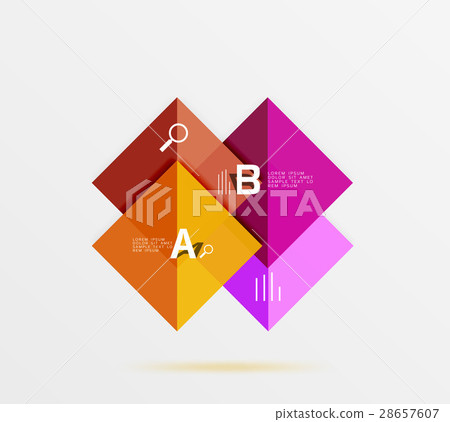 Modern flying square infographic Modern flying square infographic 28657607