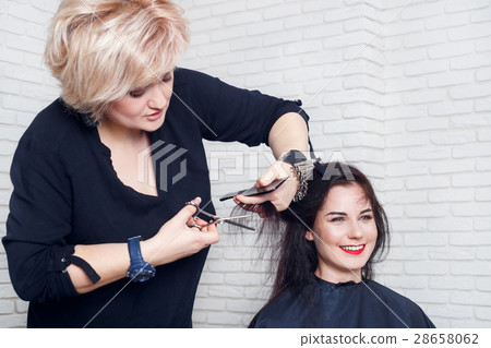 hairdresser working with client 28658062