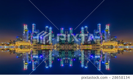 Singapore city skyline and view of skyscrapers Singapore city skyline and view of skyscrapers 28658134