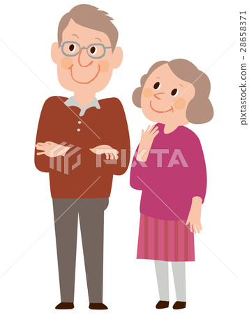年長夫婦/全身/微笑 年長夫婦/全身/微笑 28658371