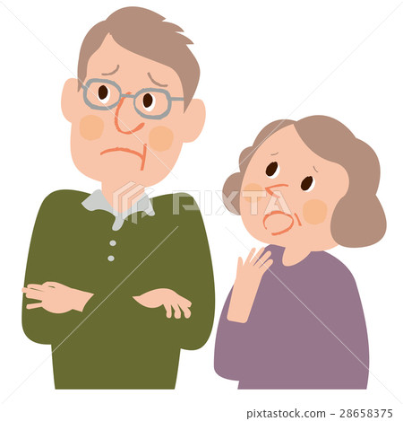 Senior couple / upper body / worry Senior couple / upper body / worry 28658375