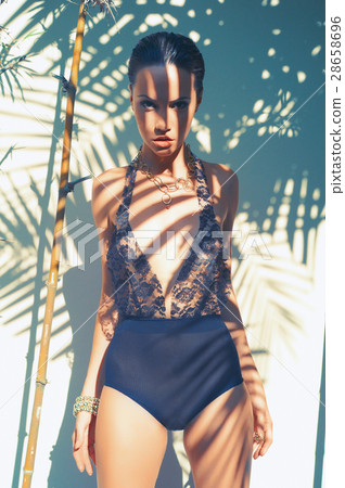 Glamorous lady in lace leotard Glamorous lady in lace leotard 28658696