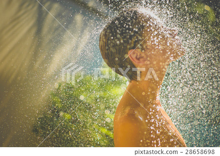 Woman enjoying shower Woman enjoying shower 28658698