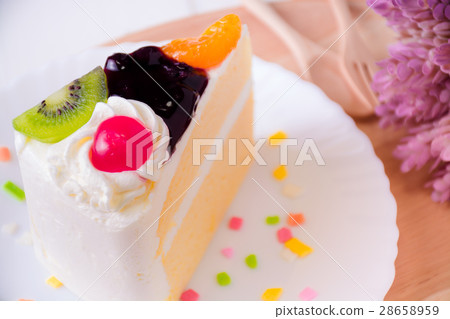 Fruit whipped cream cake. Fruit whipped cream cake. 28658959