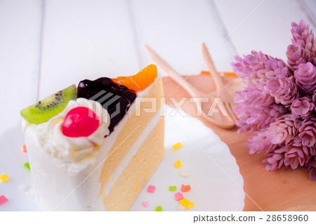 Fruit whipped cream cake. Fruit whipped cream cake. 28658960