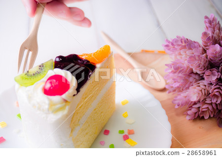 Fruit whipped cream cake. Fruit whipped cream cake. 28658961