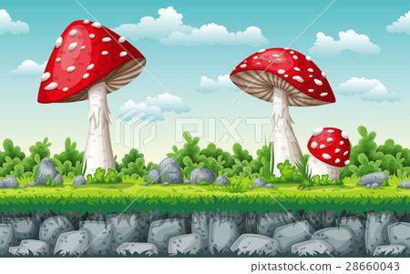 Seamless autumn nature background.  28660043