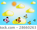 Butterfly and cloudy sky on the sunny day. 28660263