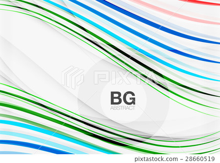 Thin lines wave abstract background 28660519