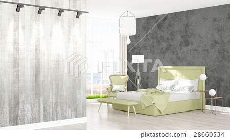 Modern bright interior . 3D rendering Modern bright interior . 3D rendering 28660534