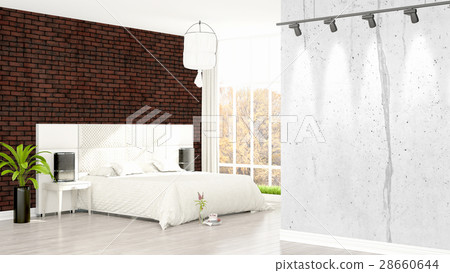 Modern bright interior . 3D rendering Modern bright interior . 3D rendering 28660644