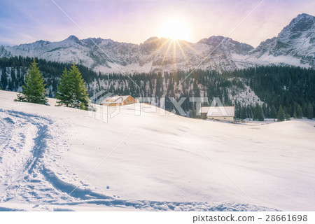 Winter in Austrian mountain village Winter in Austrian mountain village 28661698