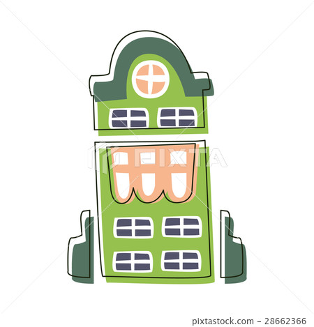 Tall Green Building With Big Windows, Cute Fairy 28662366