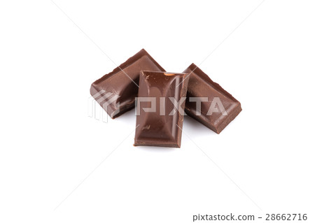 Stack of chocolate pieces Stack of chocolate pieces 28662716