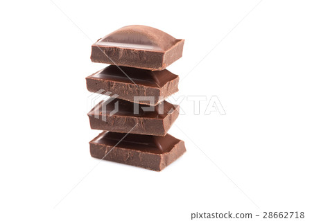 Stack of chocolate pieces Stack of chocolate pieces 28662718