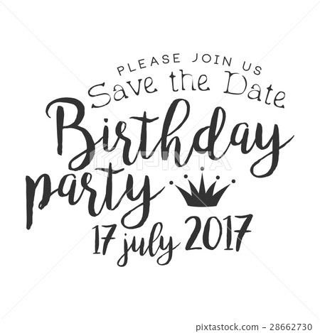 Birthday Party Black And White Invitation Card 28662730