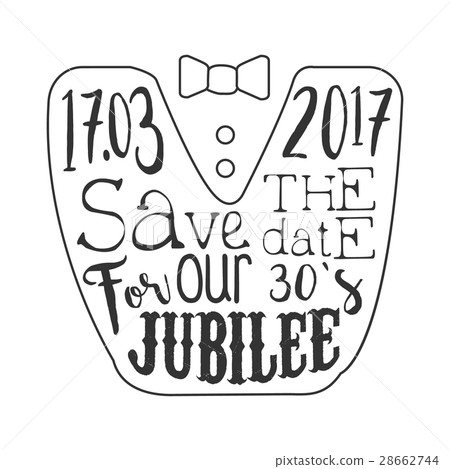 Thirty Years Jubilee Black And White Invitation 28662744