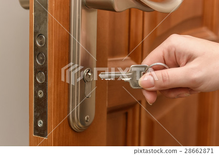 Close-up of opening door 28662871