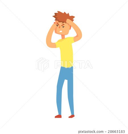 Guy Having Migraine Headache, Adult Person Feeling Guy Having Migraine Headache, Adult Person Feeling 28663183