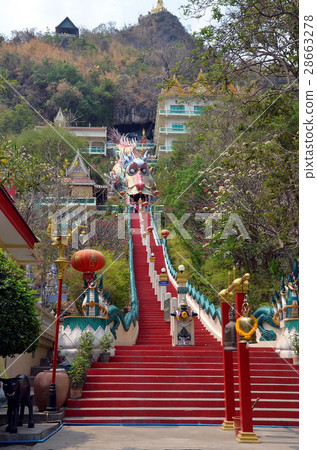 Buddhist temple in Kanchanaburi, Thailand 28663278