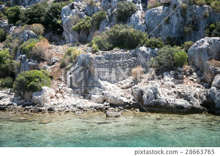 Sunken city of Kekova in bay of Uchagiz sea view Sunken city of Kekova in bay of Uchagiz sea view 28663765