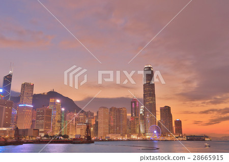 sunset of Victoria Harbour 2016 28665915