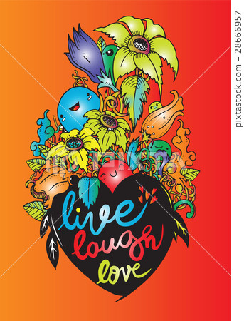 Love hand lettering and doodles elements sketch Love hand lettering and doodles elements sketch 28666957