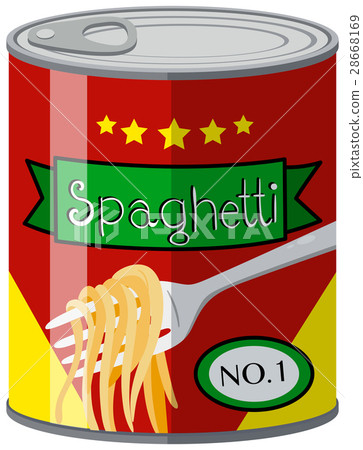插图素材: canned food with spaghetti
