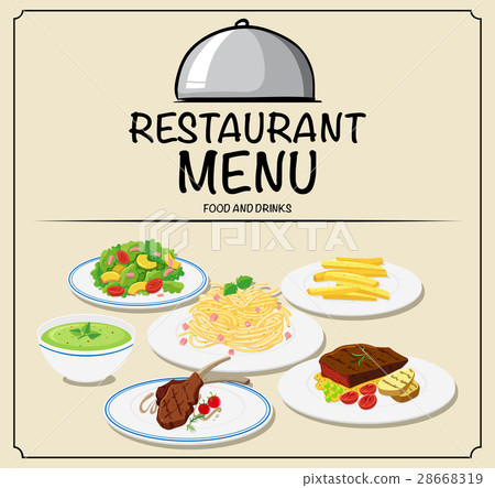 Restaurant menu with different food Restaurant menu with different food 28668319
