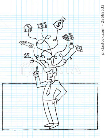 illustration of Doodle successful business man - Stock Illustration ...