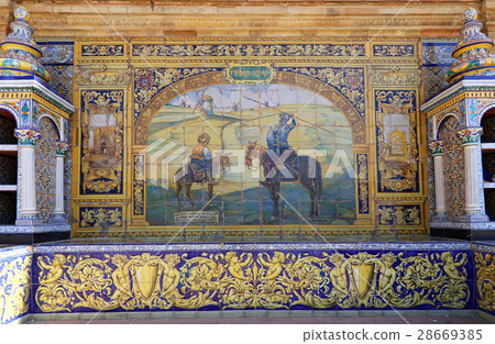ceramic decoration in Plaza de Espana, Sevilla ceramic decoration in Plaza de Espana, Sevilla 28669385