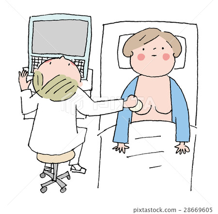 Breast cancer check echo monochrome Breast cancer check echo monochrome 28669605