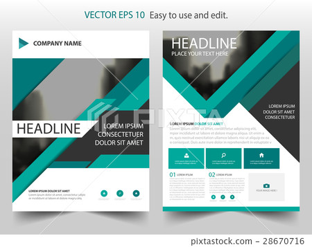 Green triangle annual report Brochure template 28670716