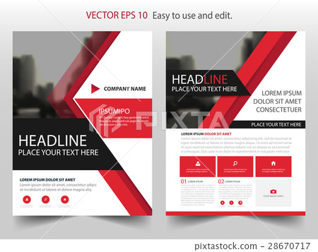 Red triangle annual report Brochure template 28670717