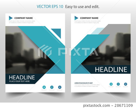 Blue triangle annual report Brochure template 28671109