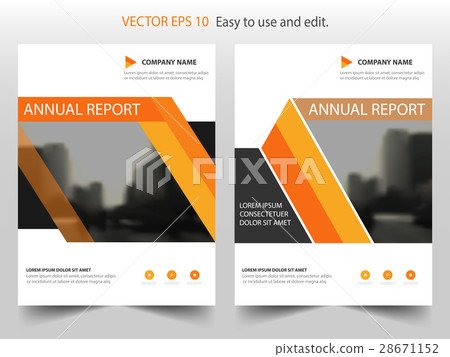 Orange triangle annual report Brochure template 28671152