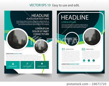 Green circle brochure annual report template 28671720