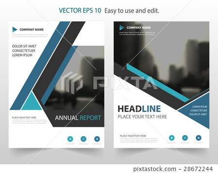 Blue triangle annual report Brochure template 28672244