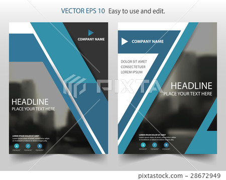 Blue triangle Brochure annual report template 28672949