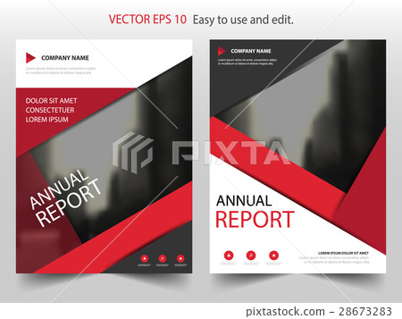 Red black triangle Vector Brochure annual template 28673283